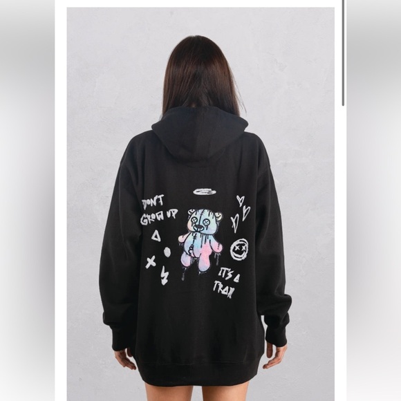 DON'T GROW UP Teddy Bear Hoodie NWT - Picture 1 of 5
